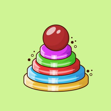 Stacking Pyramid Rings Toy Vector