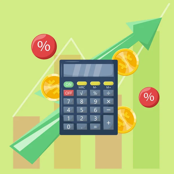 Financial Concept Calculator Vector — 스톡 벡터