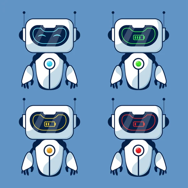 Charging Robot Illustration Concept Humanoid Robot Assistant While Charging Battery — ストックベクタ