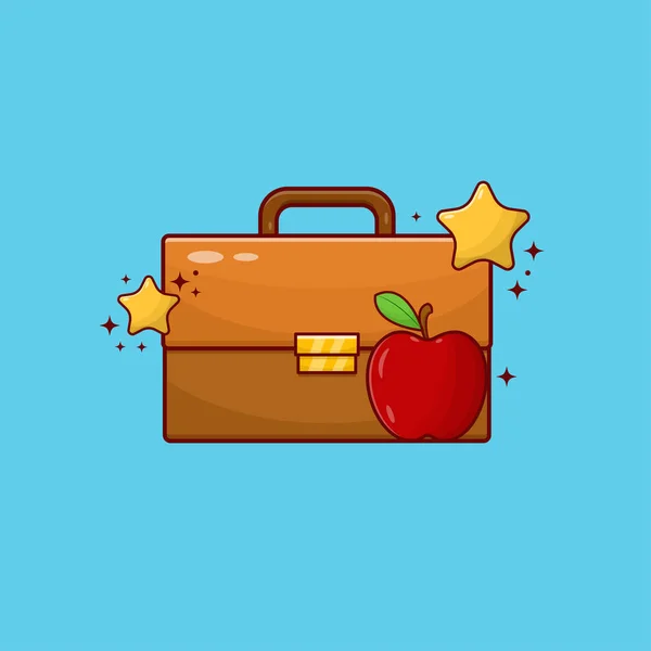 Briefcase Apple Star Symbol Illustration Vector — Stockvektor