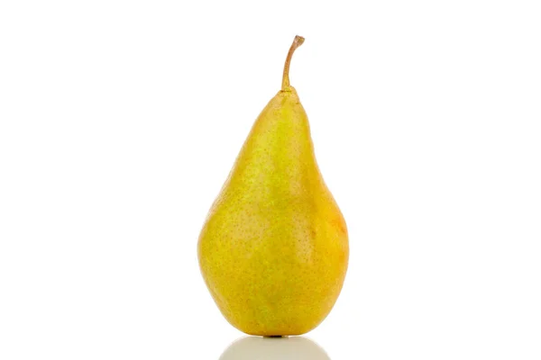 One Sweet Juicy Pear Macro Isolated White Background — Stock Photo, Image