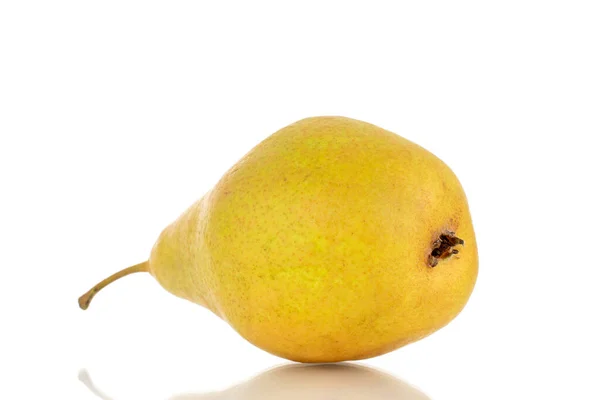 One Sweet Juicy Pear Macro Isolated White Background — Stock Photo, Image