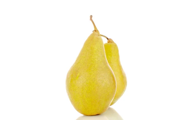 Two Sweet Juicy Pears Macro Isolated White Background — Stock Photo, Image