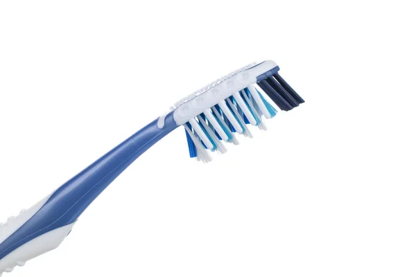 One Toothbrush Macro Isolated White Background — Stock Photo, Image