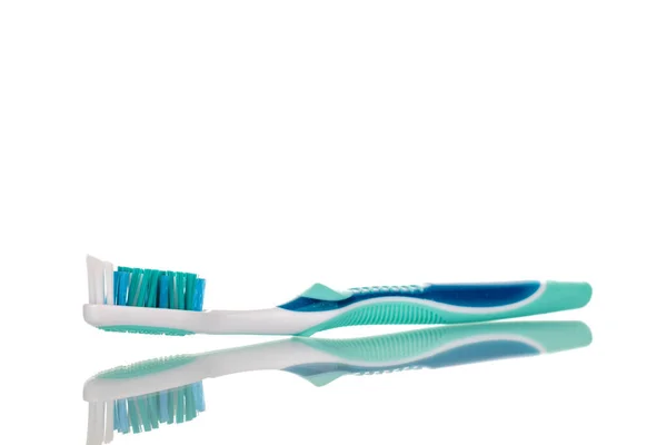 One Toothbrush Macro Isolated White Background — Stock Photo, Image