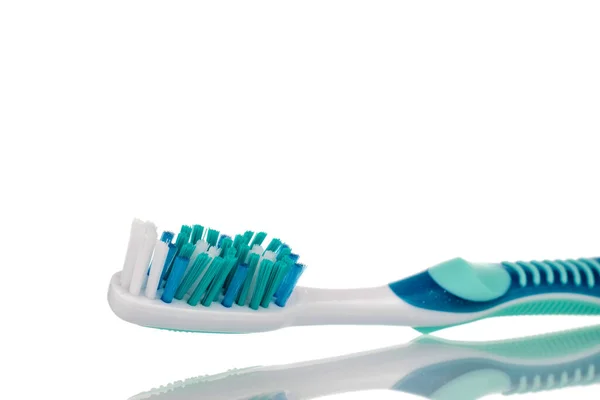 One Toothbrush Macro Isolated White Background — Stock Photo, Image