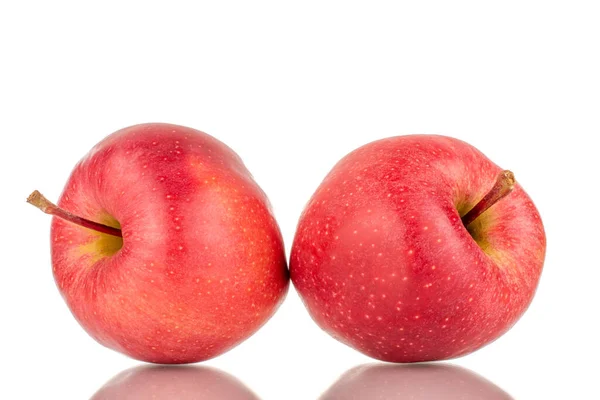 Olgun Kırmızı Elma Makro Beyaz Arka Planda Izole Edilmiş — Stok fotoğraf
