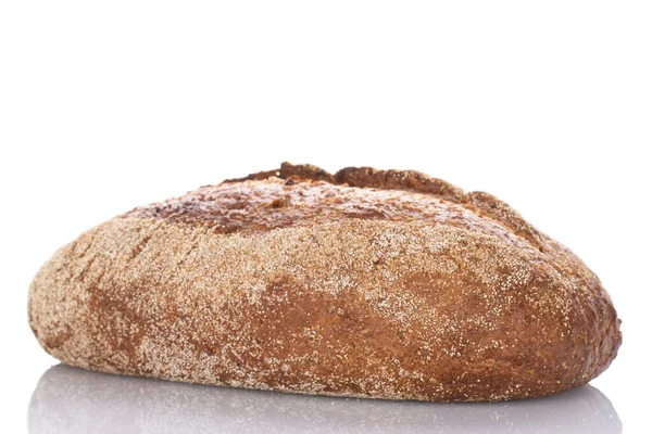 Jeden Bochník Pohankového Voňavého Chleba Makro Izolovaný Bílém Pozadí — Stock fotografie