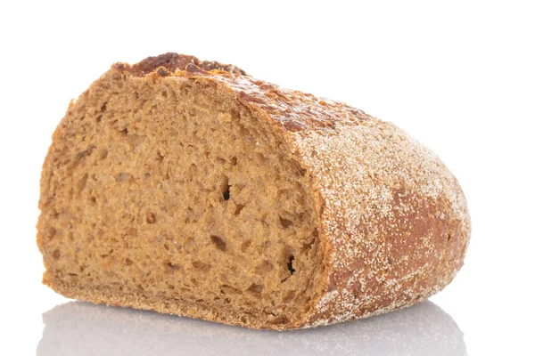 Jedna Polovina Pohankového Voňavého Chleba Makro Izolované Bílém Pozadí — Stock fotografie