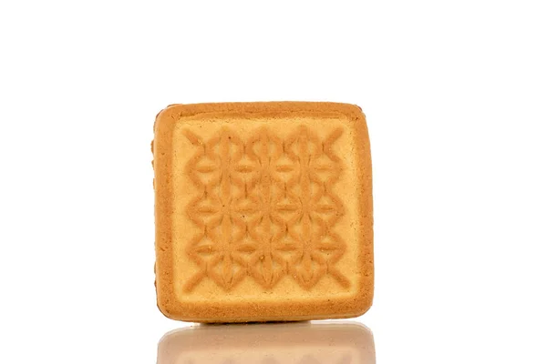 Ein Leckerer Zuckerkeks Makro Isoliert Auf Weißem Hintergrund — Stockfoto