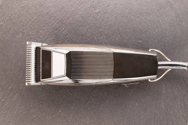One Electric Clipper Jute Fabric Macro Top View —  Fotos de Stock