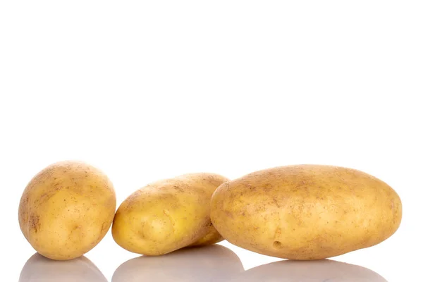 Свіжа Очищена Неварена Органічна Соковита Картопля Білому Тлі — стокове фото