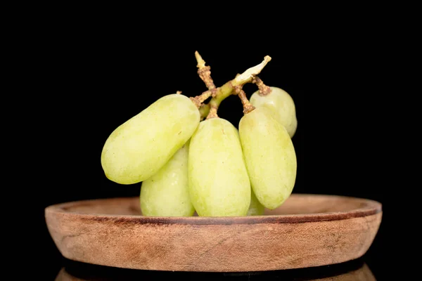 Diverse Bacche Uva Bianca Senza Semi Piattino Legno Primo Piano — Foto Stock