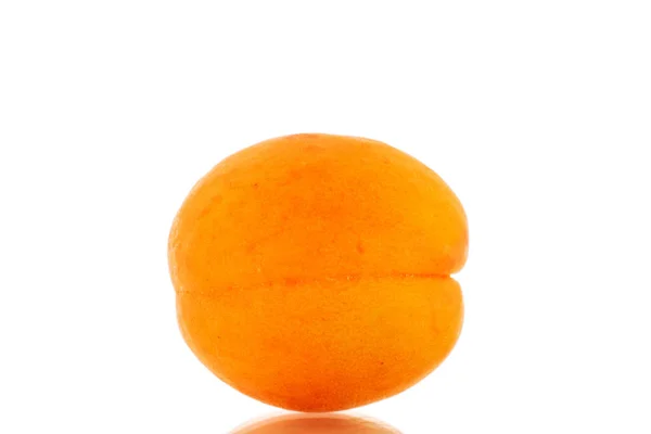 Eine Reife Süße Aprikose Nahaufnahme Isoliert Auf Weißem Hintergrund — Stockfoto