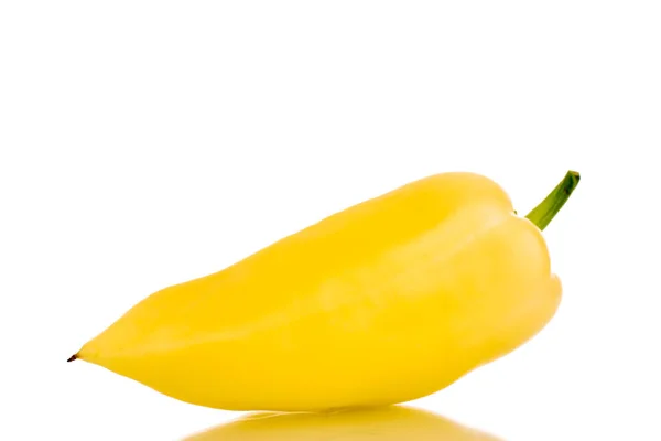 One Bright Yellow Sweet Pepper Close Isolated White Background — Stock Photo, Image