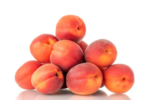 Several Ripe Red Apricots Close Isolated White Background — Fotografia de Stock