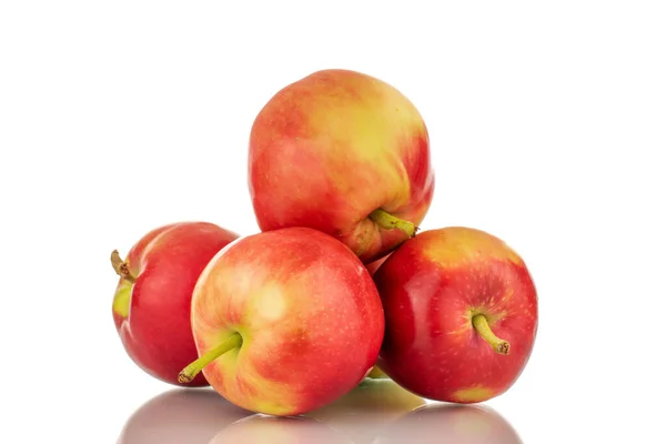 Several Red Sweet Apples Close White Background — Foto de Stock