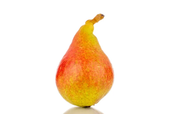 One Organic Juicy Pear Close Isolated White Background — Stock Photo, Image