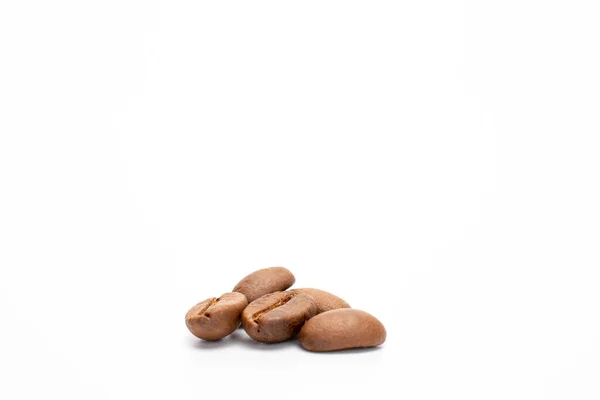 Four Coffee Beans White Background — Fotografia de Stock