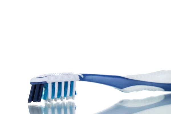 One Plastic Toothbrush Close Isolated White Background — Stock Photo, Image