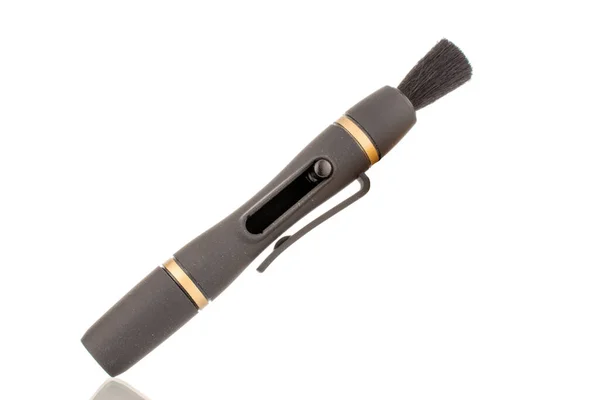 Egy Optika Tisztító Ceruza Közelkép Elszigetelt Fehér Alapon — Stock Fotó