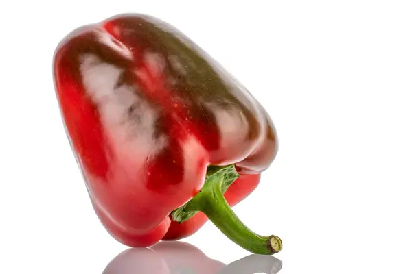 Saftig Mogen Paprika Närbild Isolerad Vitt — Stockfoto