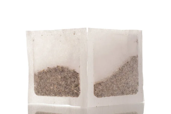 Zwei Beutel Aromatischer Tee Makro Isoliert Auf Weißem Hintergrund — Stockfoto