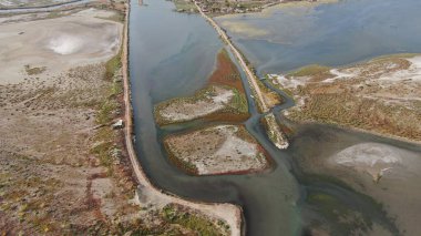 Mesologgi Gölü, insansız hava aracı görüşü, Aitoloakarnania, Yunanistan