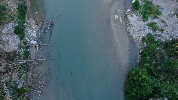 River Aoos Konitsa Vista Aérea Drone Epirus Grécia — Fotografia de Stock