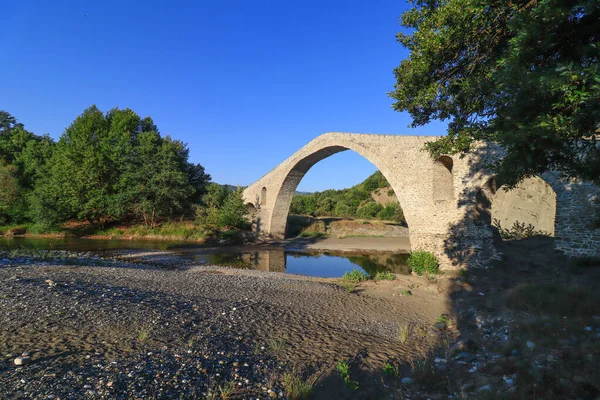 Ponte Pedra Velha Aziz Aga Rio Venetikos Grevena Macedonia Greece — Fotografia de Stock