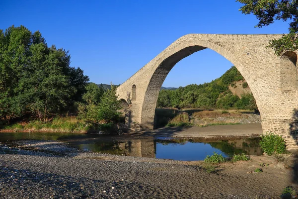 Oude Stenen Brug Van Aziz Aga Venetikos Rivier Grevena Macedonië — Stockfoto