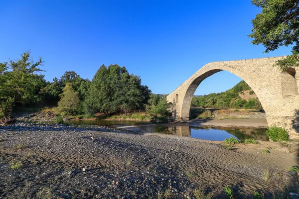 Oude Stenen Brug Van Aziz Aga Venetikos Rivier Grevena Macedonië — Stockfoto