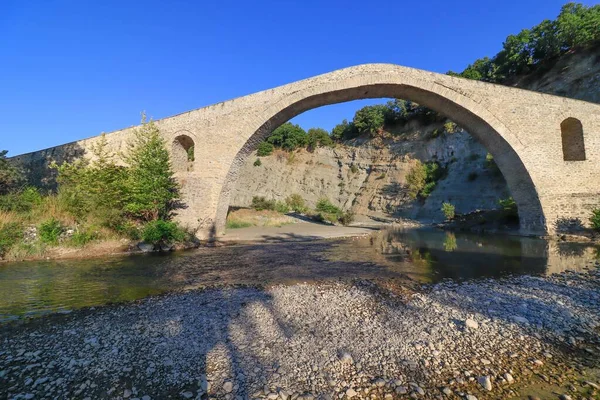 Stary Kamienny Most Aziz Aga Rzeka Venetikos Grevena Macedonia Grecja — Zdjęcie stockowe