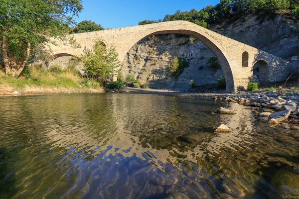 Ponte Pedra Velha Aziz Aga Rio Venetikos Grevena Macedonia Greece — Fotografia de Stock