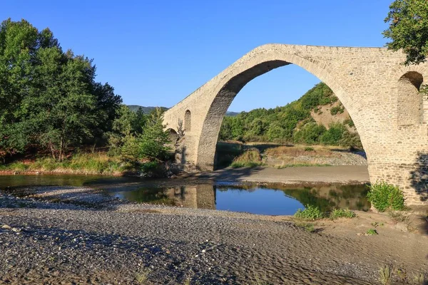 Alte Steinbrücke Von Aziz Aga Venetikos Grevena Mazedonien Griechenland — Stockfoto