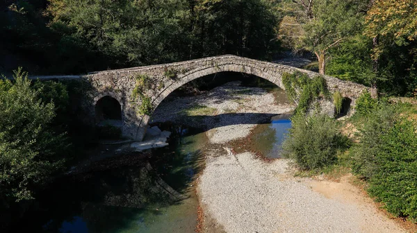 Régi Kőhíd Kaber Aga Zagoritikos Folyó Zagori Epirosz Görögország — Stock Fotó