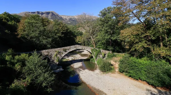 Puente Piedra Viejo Kaber Aga Río Zagoritikos Zagori Epiro Grecia —  Fotos de Stock