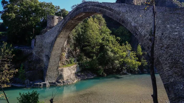 Παλιό Πέτρινο Γεφύρι Της Κόνιτσας Αώος Ήπειρος — Φωτογραφία Αρχείου