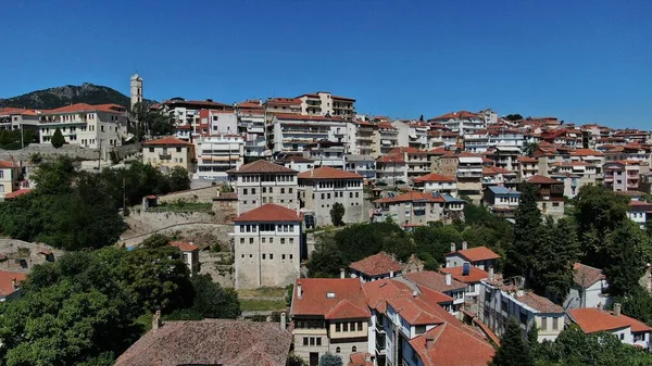 Kastoria City Doltso Area Lake Orestiada Aerial Drone View Macedonia — Stock Photo, Image