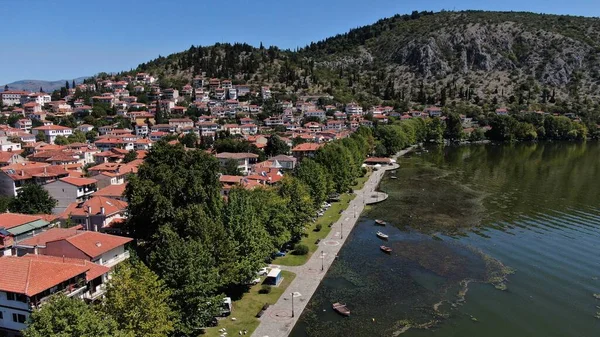 Kastoria City Doltso Area Lake Orestiada Airdrone View Macedonia Greece — 스톡 사진