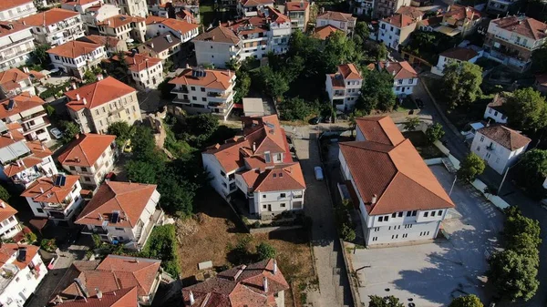 Kastoria Stad Doltso Gebied Orestiada Meer Uitzicht Een Drone Vanuit — Stockfoto