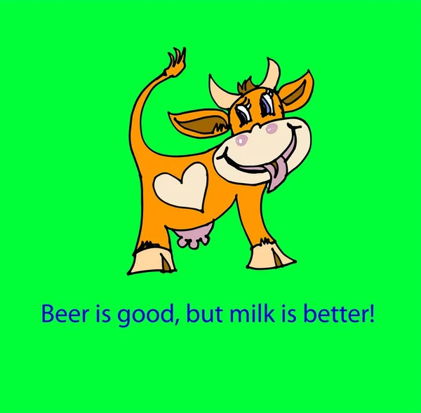 Funny Cow Milk Slogan Logo — Zdjęcie stockowe