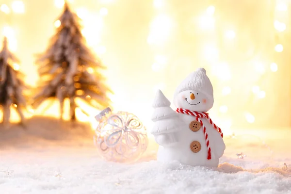 Muñeco Nieve Juguete Nieve Navidad Año Nuevo Tarjeta Felicitación Festiva Imágenes De Stock Sin Royalties Gratis