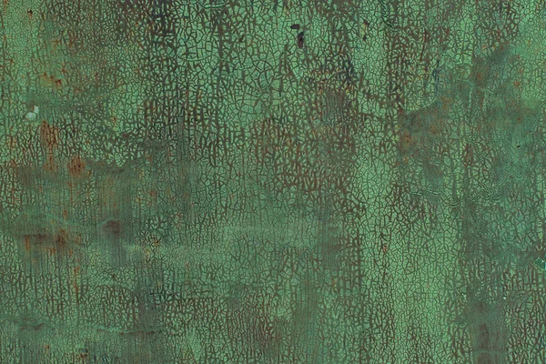 Texture Rusty Metal Painted Green — Stock Photo, Image