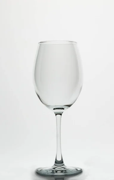 Empty Wine Glass White Background Selective Focus Copy Space — Stock Photo, Image