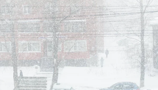 Sibirya 'da yürüyüş kar fırtınası ile başlar. Kar fırtınası, sulu kar, arka planda bulanık insan siluetleri. İlkbaharda karla kaplı yollarda insanlar var. Kötü havalarda..