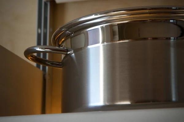 Stainless Steel Pan Shelf — Stock Photo, Image