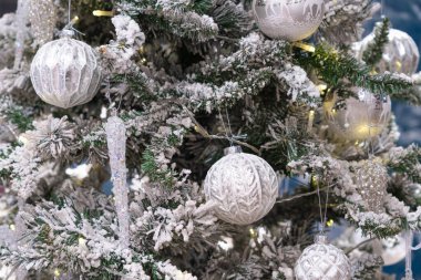 Helsinki. Finlandiya 21 Kasım 2021. Noel için dekore edilmiş vitrinler.