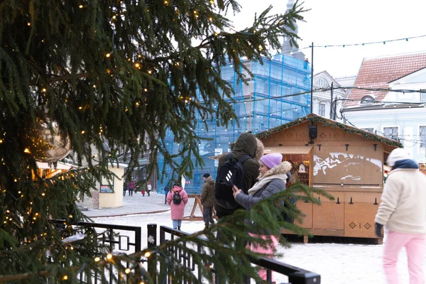 Tallinn Estónia Dezembro 2021 Cidade Árvore Natal Decorações Conceito Ano — Fotografia de Stock