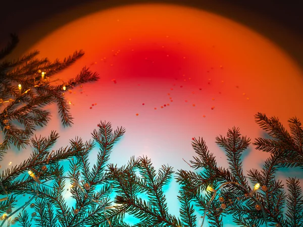 Ladin Dalları Noel Çelengi Noel Süslemeleri — Stok fotoğraf